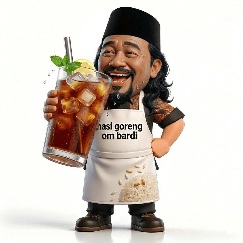 Proses memasak nasi goreng khas Om Bardi